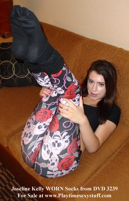 Joseline Kelly Black 80â€²s Style Socks WORN in her Playtime Nudes DVD 3239!